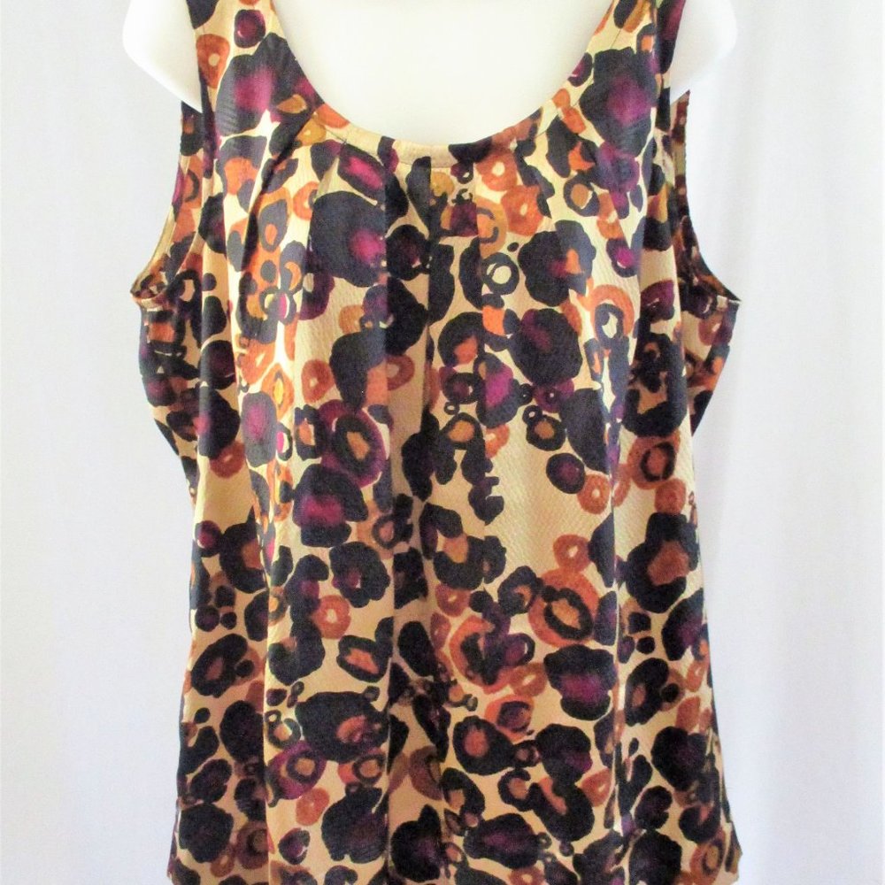 Apt 9 Leopard Print Sleeveless Blouse Top XL